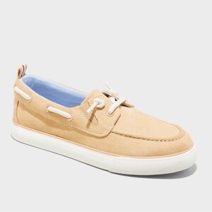 Cat & Jack Youth Boys Deck Boat Canvas Shoes Beige Size 1 nwot